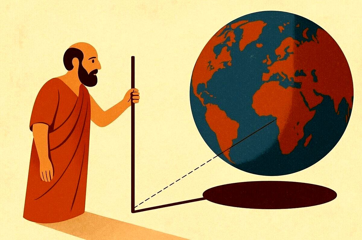 محاسبه دقیق محیط زمین با یک تکه چوب در ۲۴۰۰ سال پیش
