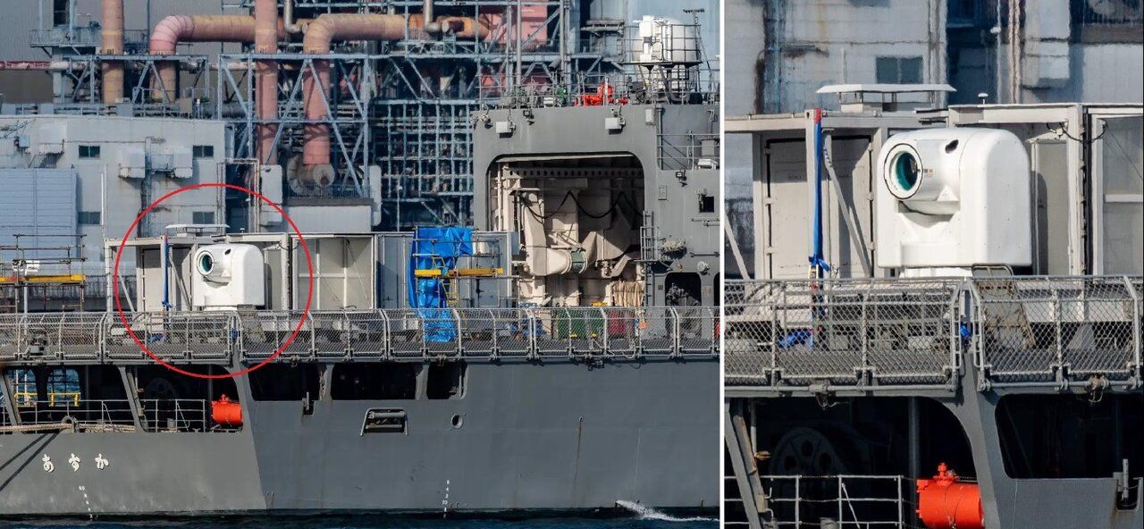 سلاح لیزری روی ناو جنگی آماده شلیک شد / چه چیزی را هدف گرفته است؟